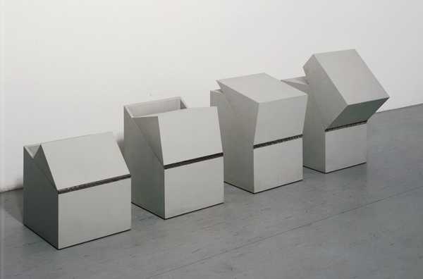 4 Identical Boxes with Lids Reversed