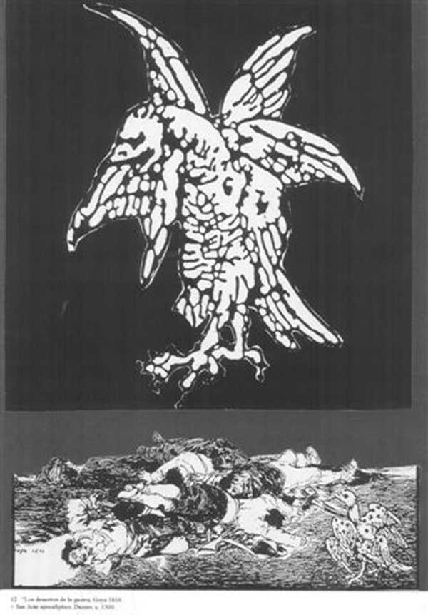 ‘The Disasters of War’, Goya, 1810 + ‘The Apocalypse of St John’, Dürer, c. 1500