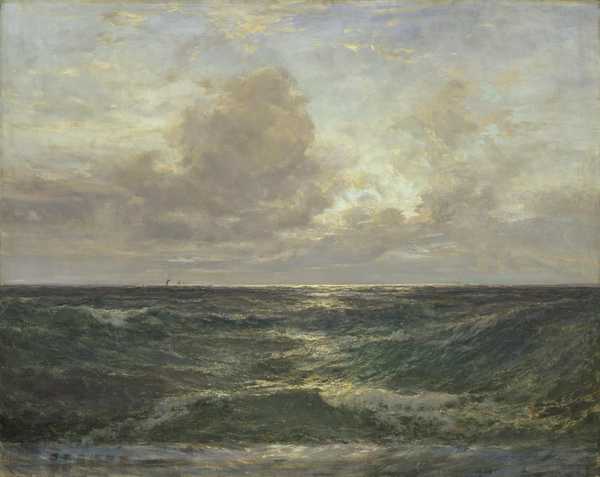 ‘Sunset at Sea: From Harlyn Bay, Cornwall‘, Edwin Hayes, exhibited 1894 ...