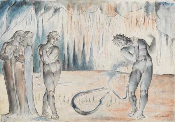 The Serpent Attacking Buoso Donati. Verso: A Man with a Transparent Hood (?) over his Head
