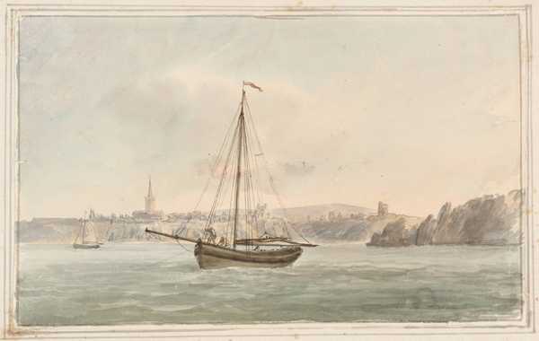 Tenby from the Bay (a Ship in the Middle Distance)