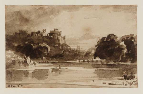 Composition, a Castle over a River