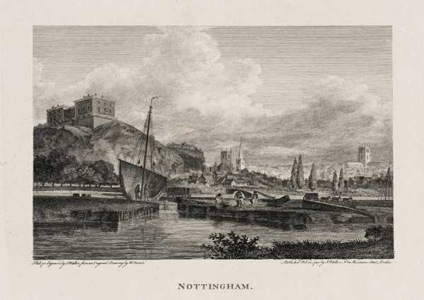 ‘Nottingham, engraved by Walker‘, after Joseph Mallord William Turner ...