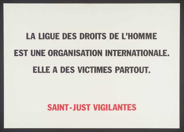 ‘La Ligue Des Droits De L’homme‘, Ian Hamilton Finlay, 1988 | Tate