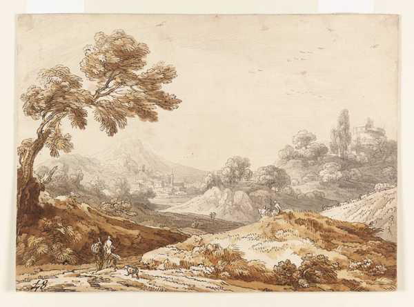 Landscape Composition with a Town in the Distance