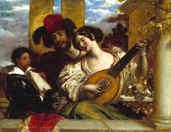 ‘Il Duetto (‘The Duet’)‘, William Etty, exhibited 1838 | Tate