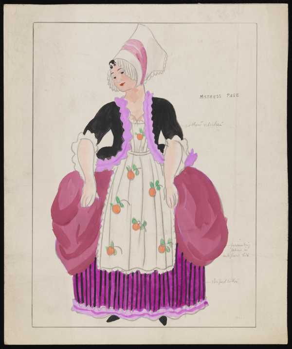 Costume Design Titled ‘mistress Page’‘ Anne Estelle Rice‘ Anne Estelle Rice Tate Archive Tate