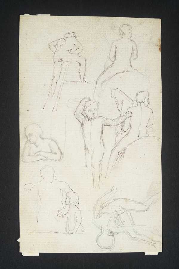 [title not known] Verso: Sketches of Individual Figures and Horses’ Heads