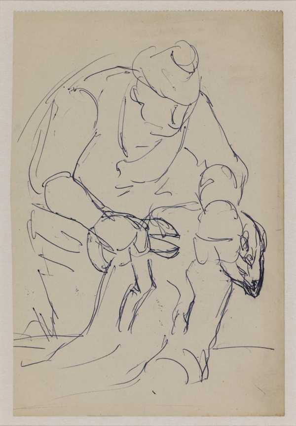 Sketch of shearing a sheep‘, Josef Herman, [1947]‘, Josef Herman, [1947 ...
