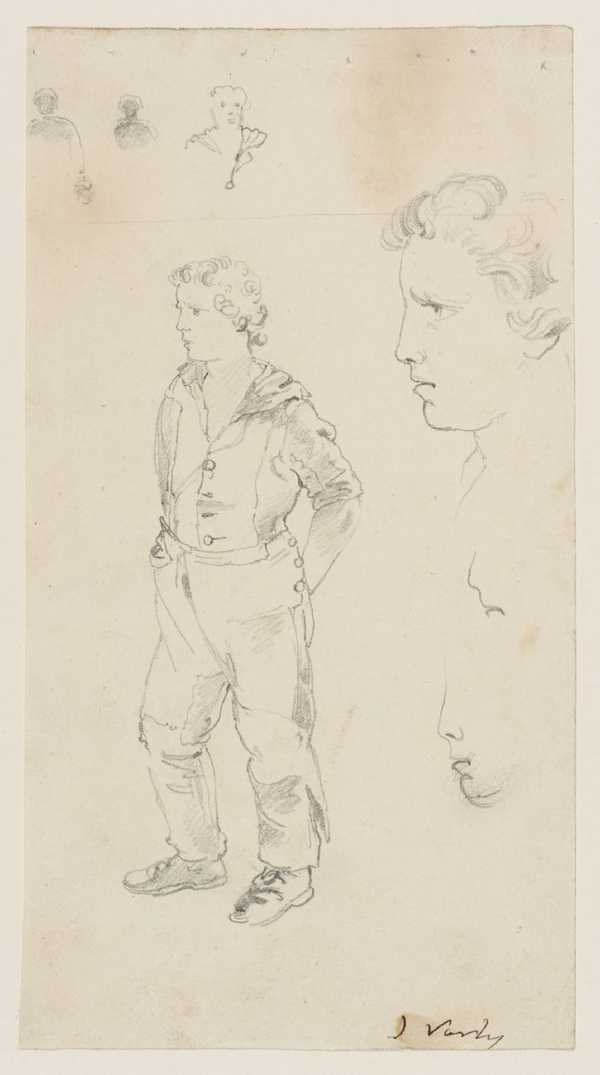 Study of a Boy; Faces in Profile