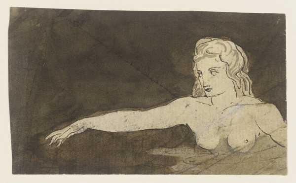 Head and Shoulders of a Woman. Verso: Seated Nude Female Figure