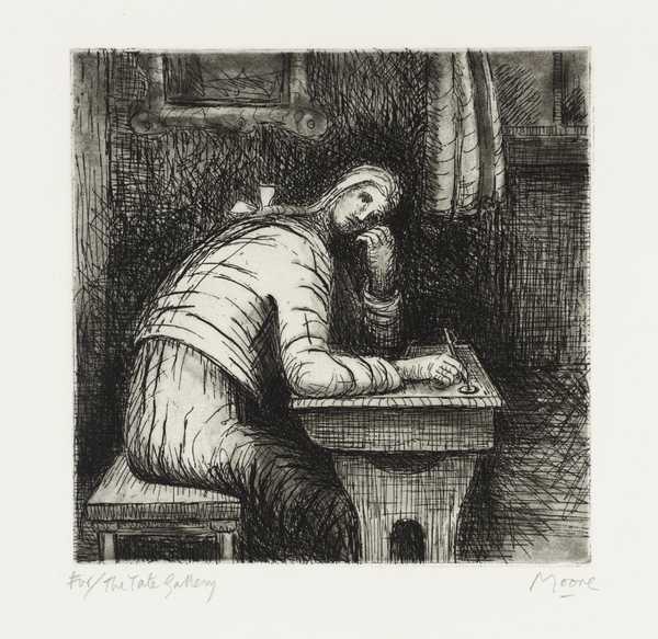 ‘Girl Doing Homework IV‘, Henry Moore OM, CH, 1974 | Tate