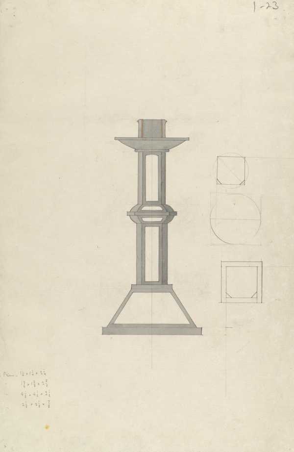 Design for a candlestick‘, Alan L. Durst, [1920]‘, Alan L. Durst, [1920 ...