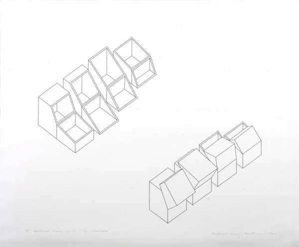 Drawings of ‘4 Identical Boxes with Lids Reversed’