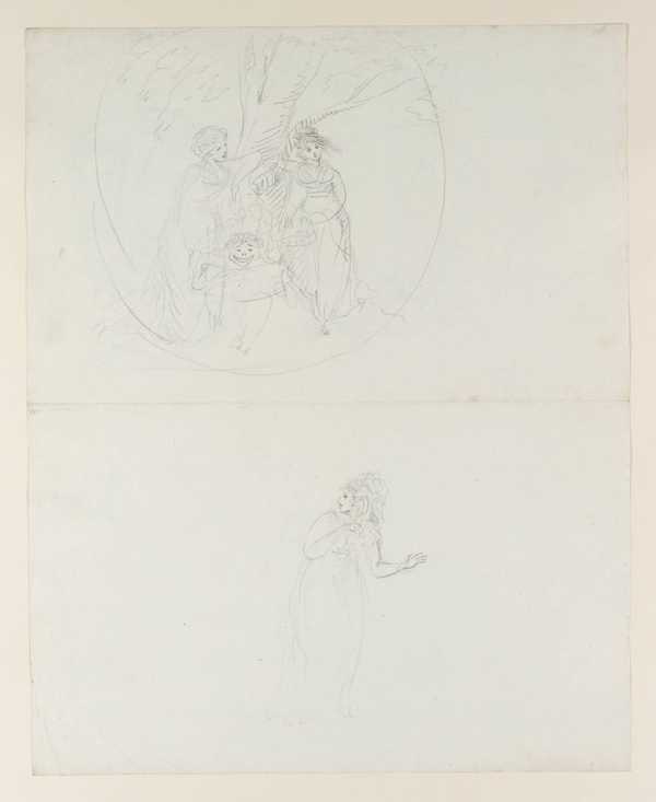 ‘Various Sketches, Possibly Theatrical: A Nymph and a Figure with Asses ...