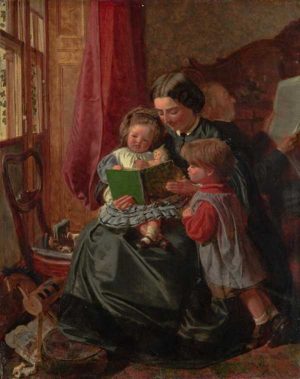 ‘Mother and Children Reading‘, Arthur Boyd Houghton, c.1860 | Tate