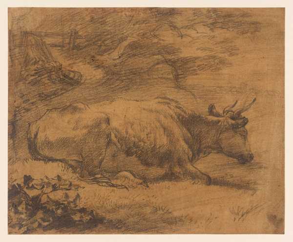 Study of a Cow in a Landscape