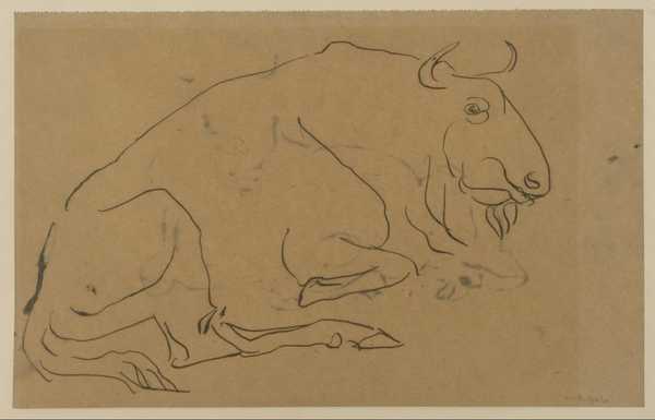 Verso: Traces of Sketch of Bison