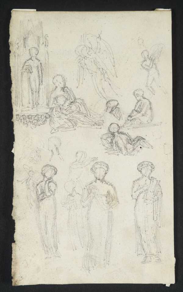 [title not known] Verso: Three Sketches, Two of Mouth and Chin in Profile