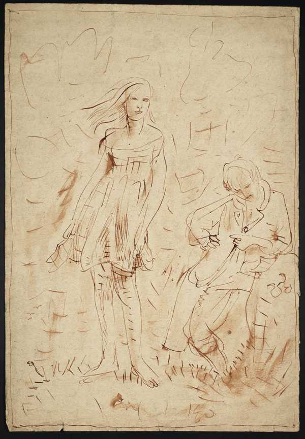 ‘Catherine and Heathcliffe as Children. Verso: Fragmentary Figure ...