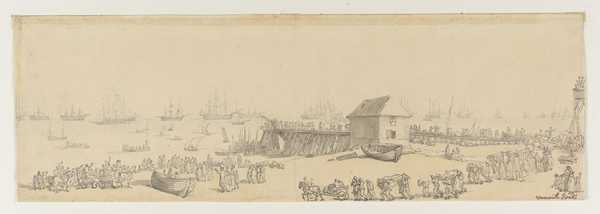 Yarmouth Roads: Wounded Men Being Carried Ashore