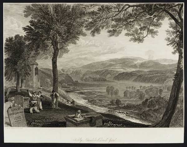 ‘Kirby Lonsdale Churchyard, engraved by C. Heath‘, after Joseph Mallord ...