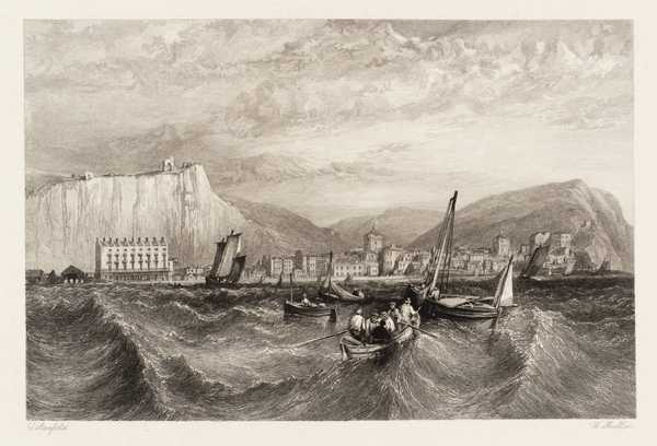 ‘Hastings from the Sea, engraved by W. Miller‘, after Clarkson ...