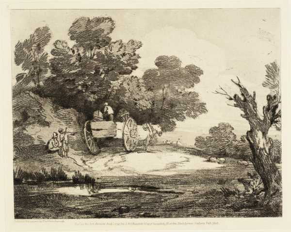 Wooded Landscape with Country Cart and Figures
