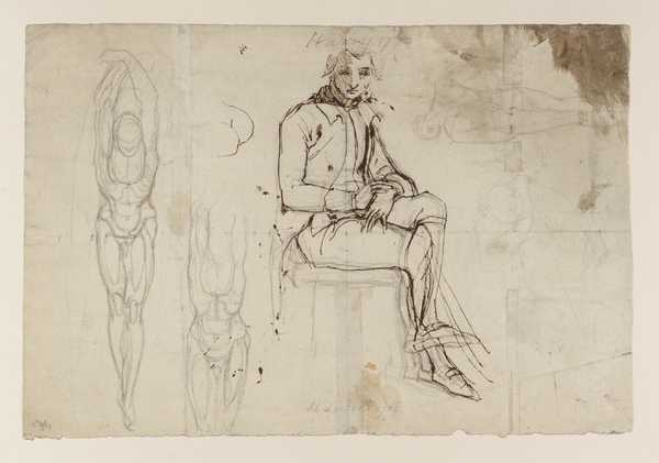 Self-Portrait and Anatomical Studies. Verso: Two Male Anatomical Studies