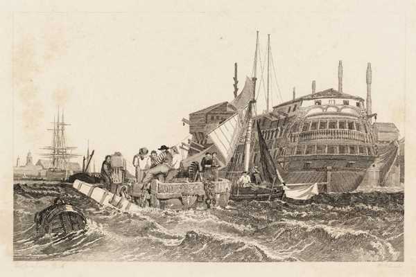 ‘Portsmouth Harbour, engraved by W.J. Cooke‘, after Clarkson Frederick ...