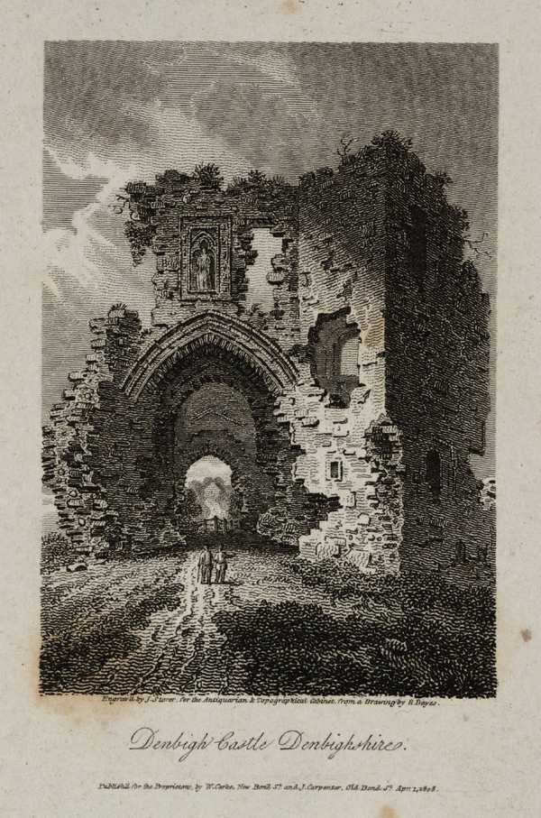 Denbigh Castle, Denbighshire, engraved by J. Storer