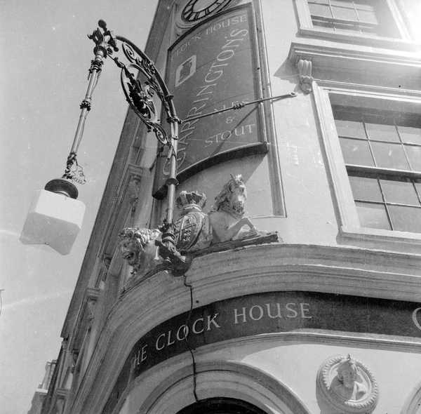 ‘Photograph showing signage for The Clock House, public house‘, Nigel