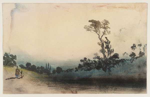 ‘Landscape With Trees, Two Figures On The Left‘, British School 19th ...