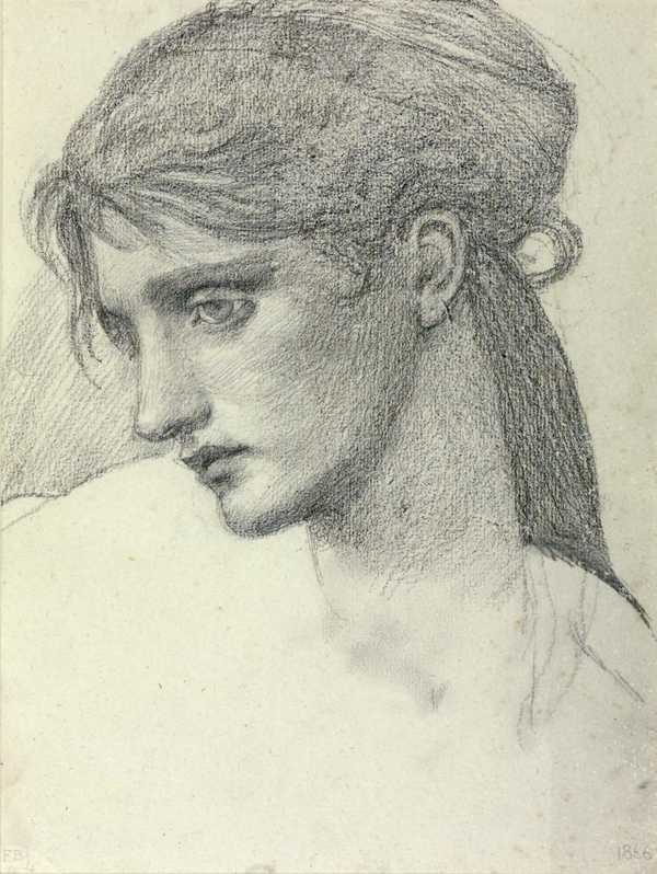 ‘Study of a Girl’s Head‘, Sir Edward Coley Burne-Jones, Bt, 1866 | Tate