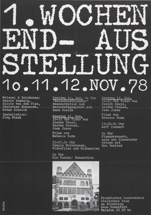 ‘1. Wochenend- Austellung’. Frankfurt