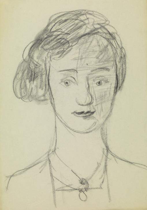 Sketch titled ‘Head of a Woman, Full Front’‘, Marie-Louise Von ...