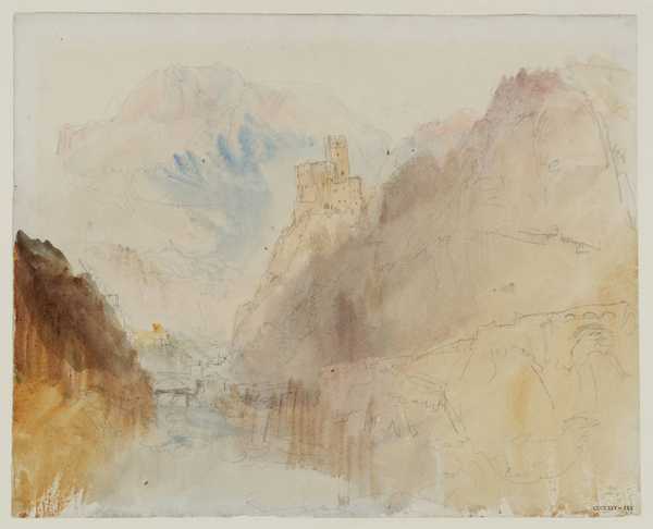 ‘Schloss Landeck above the River Inn, from the South‘, Joseph Mallord ...