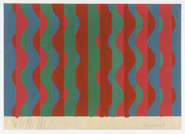 Wavy Stripe: Green, Blue, Orange, Red