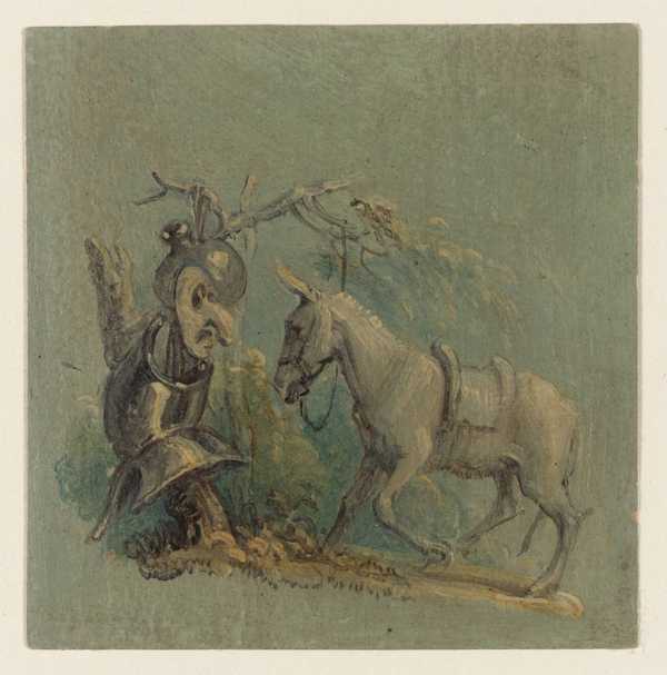 Study for ‘Don Quixote’: Title Vignette; A Trophy of Arms and a White Mule