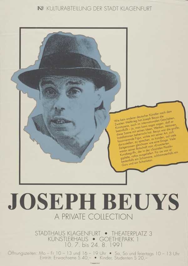 Joseph Beuys: A Private Collection. Stadthaus Klagenfurt, Theatreplatz 3, Künstlerhaus, Goethepark 1.