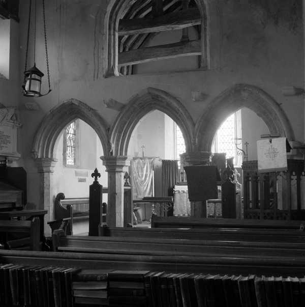 ‘Photograph of the interior of St Mary’s Church in Capel-le-Ferne, Kent ...