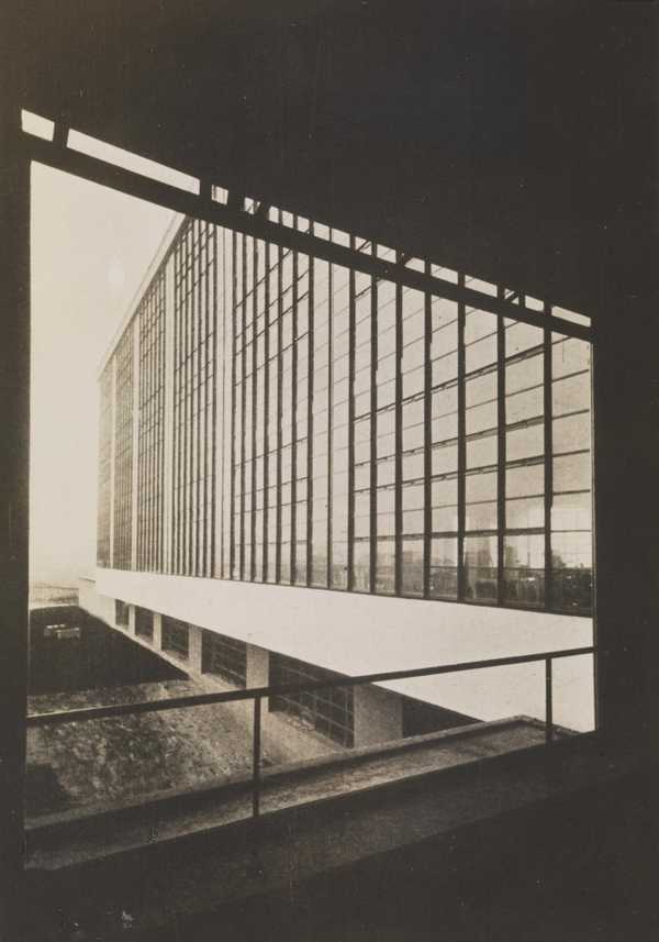Bauhaus Building, Dessau, view from the vestibule window looking