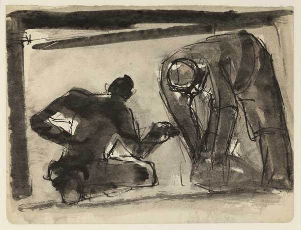 Sketch of two miners underground‘, Josef Herman‘, Josef Herman – Tate ...