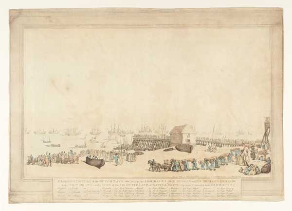 Glorious Defeat of the Dutch Navy Octr 10 1797, by Admirals Lord Duncan and Sir Richard Onslow, with a View Drawn on the Spot of the Six Dutch Line of Battle Ships Captured and Brought into Yarmouth
