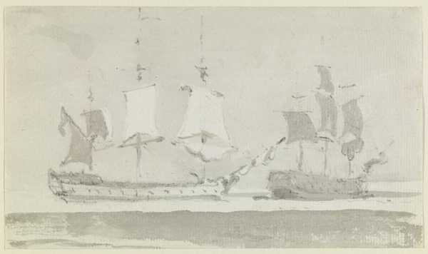 Shipping in the Thames or Medway. Verso: Sketch of Shipping