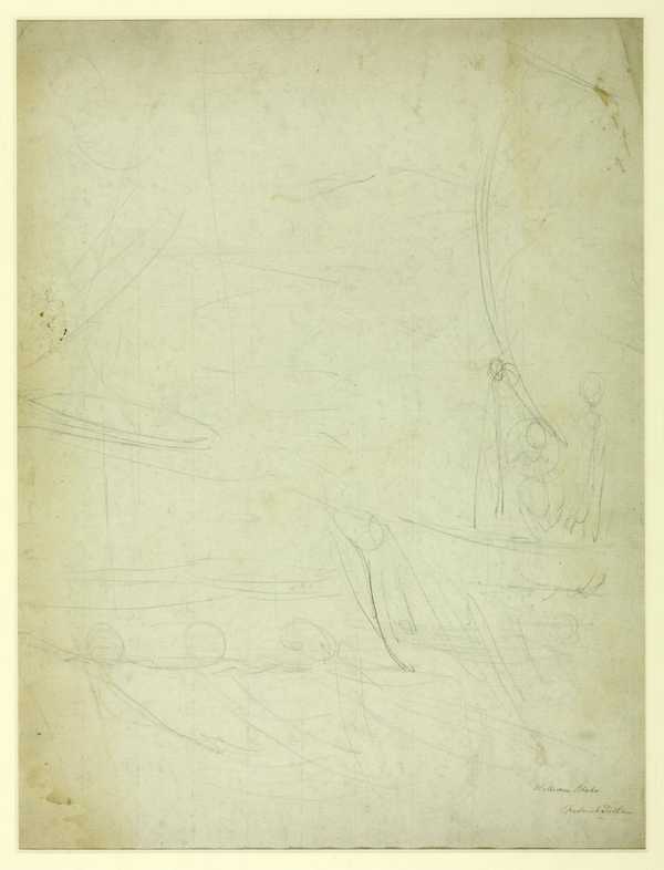 Composition Sketch, Possibly a Subject from Dante. Verso: A Man Standing over a Figure Reclining on a Bed