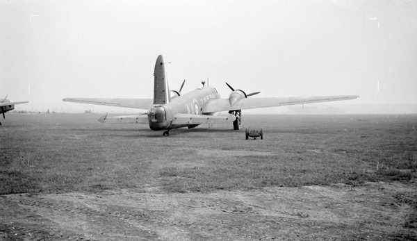 Black and white negative, rear view of Vickers Wellington [Bicester ...