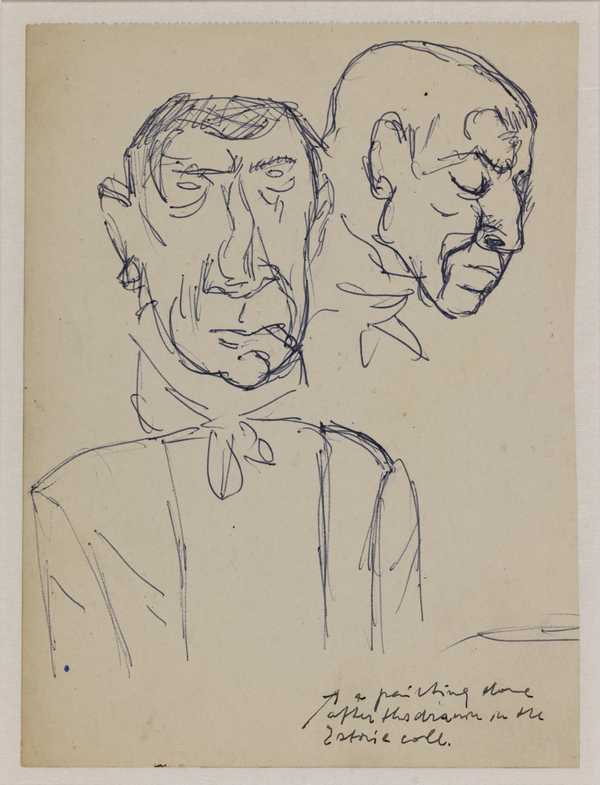 Sketches of two studies of heads‘, Josef Herman, [1951]‘, Josef Herman ...