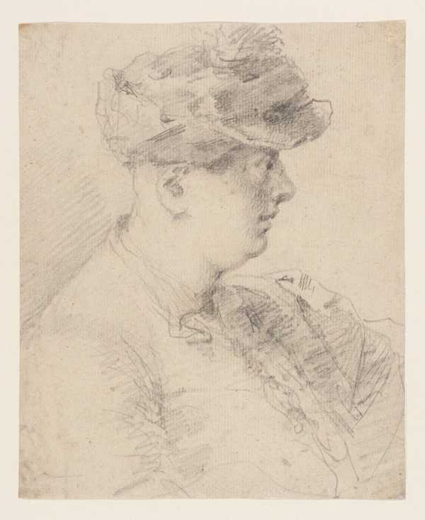 ?Self-Portrait in Profile to Right