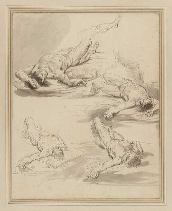 Studies of a Recumbent Male Figure, Said to Be for a Picture of the Deluge